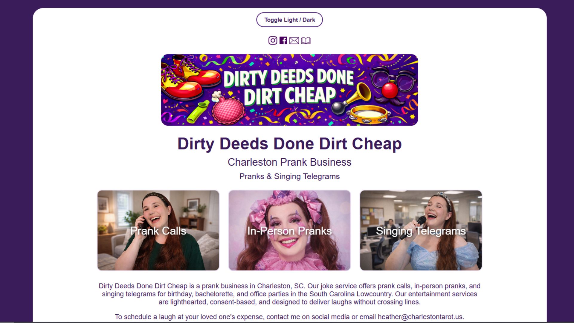Dirty Deeds Done Dirt Cheap | Charleston's First Prank Service Business